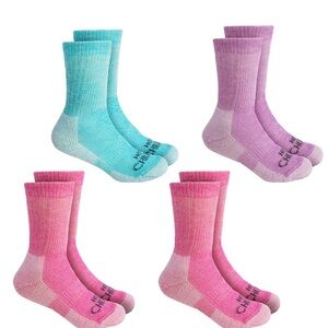 Youth Wool Trail‎ Socks 4-pack - Pink/Aqua/Purple Size S Shoe Size 7-11 NWT